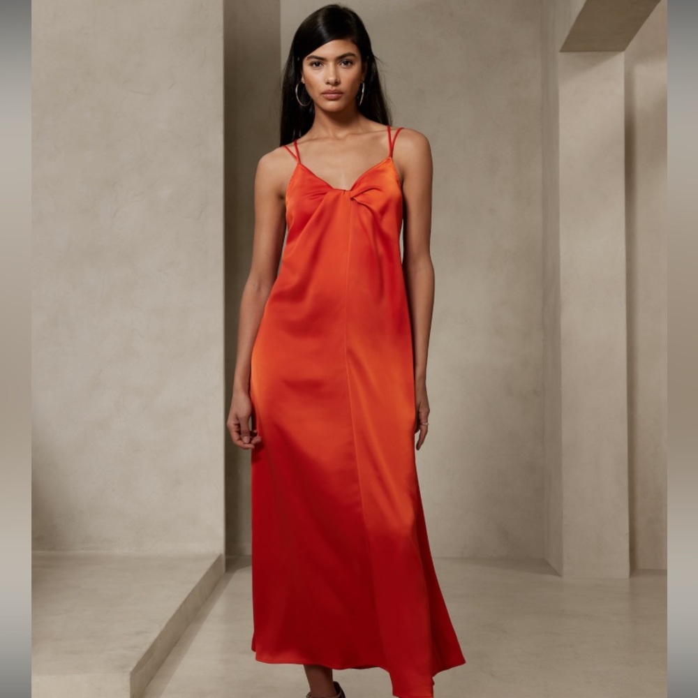 Banana Republic Twist Front Maxi Slip Dress